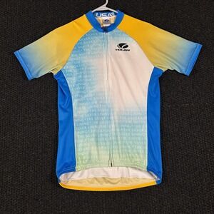 Voler USA Cycling Jersey Short Sleeve West Bend The Silver Lining Blue Yellow